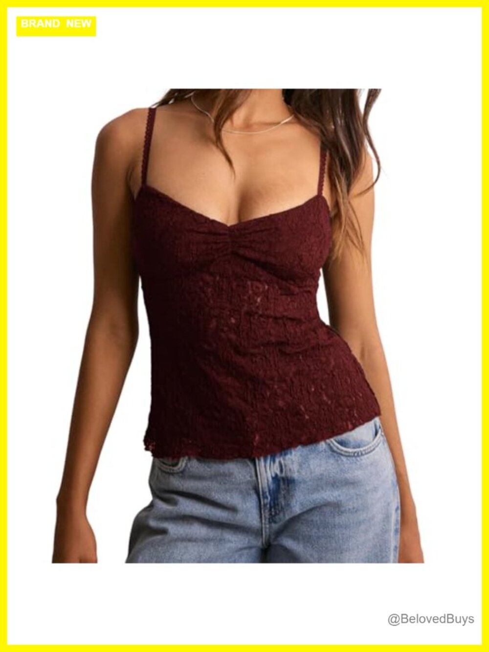 Lace Cami Crop Tank Top Sleeveless V Neck Slim Fit Summer Going Out Top